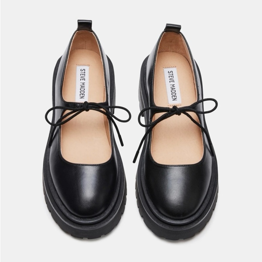 LANDON BLACK LEATHER Shoes Steve Madden Size 10 NEW